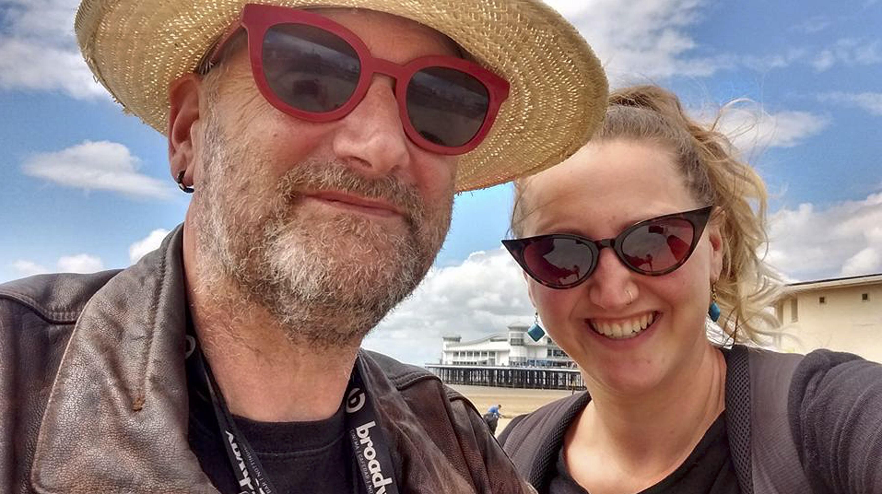 Tony with his daughter Amy on the beach