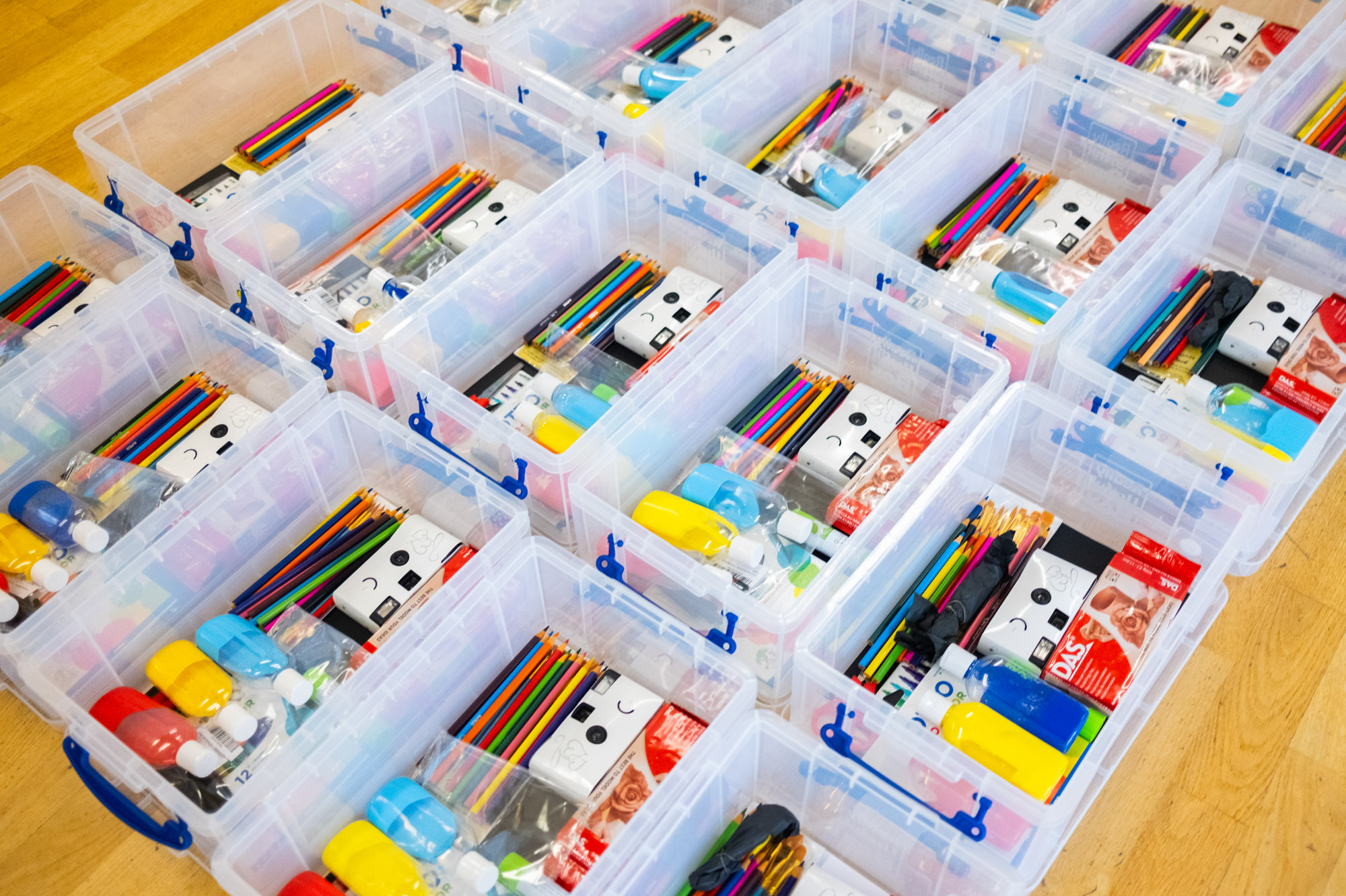 creative packs being assembled by Free Space Project