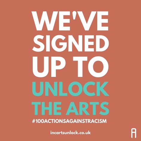 IncArts logo and statement saying "we've signed up to unlock the arts"
