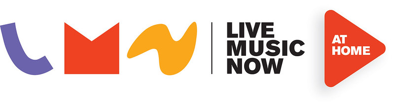 logos for Live Music Now at Home