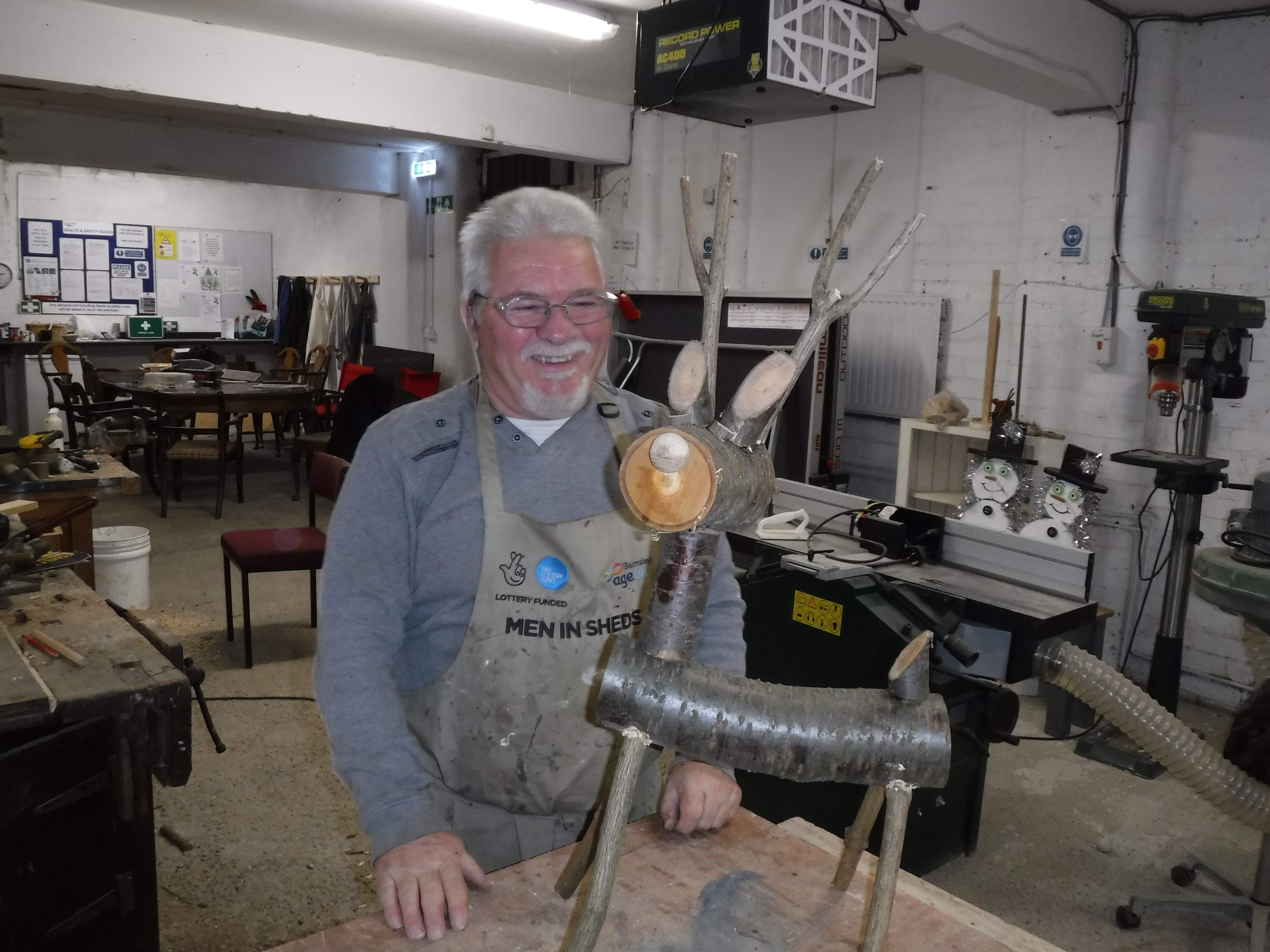 Steve at the Age UK Barnsley Men in Sheds Project