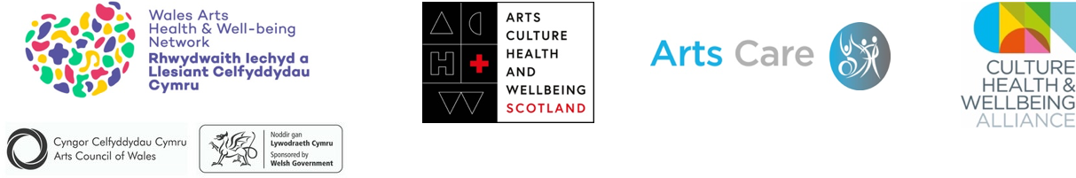 logos for the four UK organisations: CHWA, WAHWN, ACHWS, and Arts Care