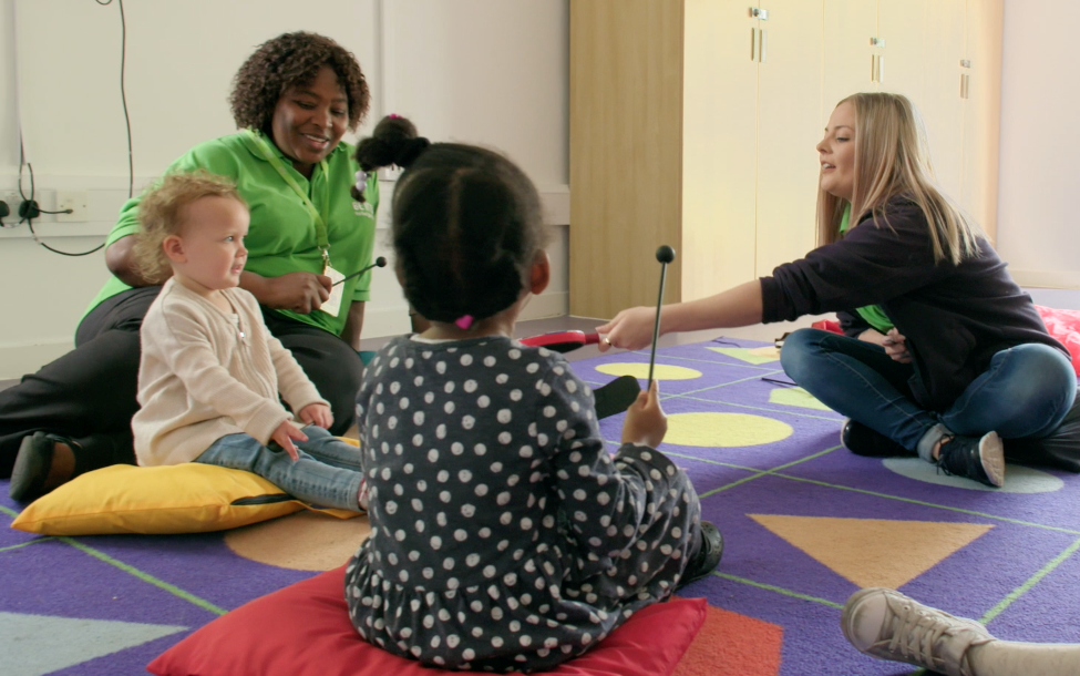 An early years music session at Waterways Nursery, Music as Therapy International
