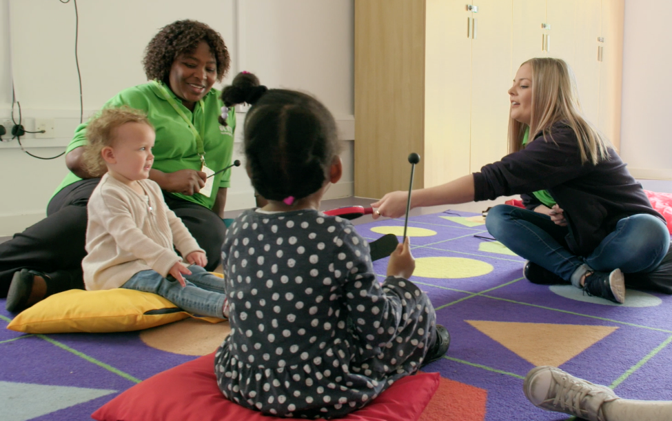 An early years music session at Waterways Nursery, Music as Therapy International 