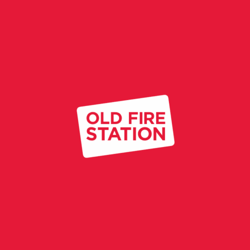 Red text on a white rectangular background