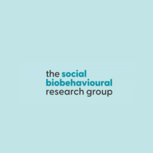 Turquoise blue and black text centred on a baby blue background 