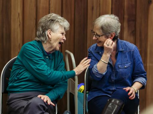 Two participants in Singing For Memory at Doncaster Community Arts