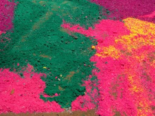 A brightly coloured Sand Mandala