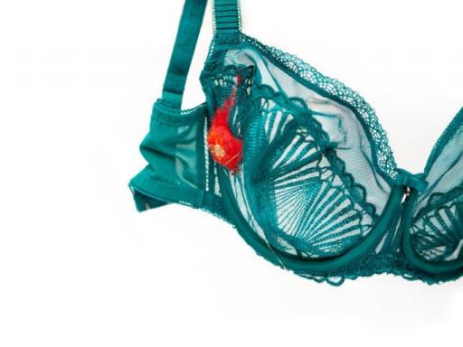 A green bra - a work of art called Unconventionally Beautiful by Jenni Burrows, photo by Mi Mi Media