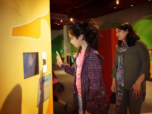 A woman and young girl look at a display in the Life Zone Gallery at Thackray Medical Museum, Leeds