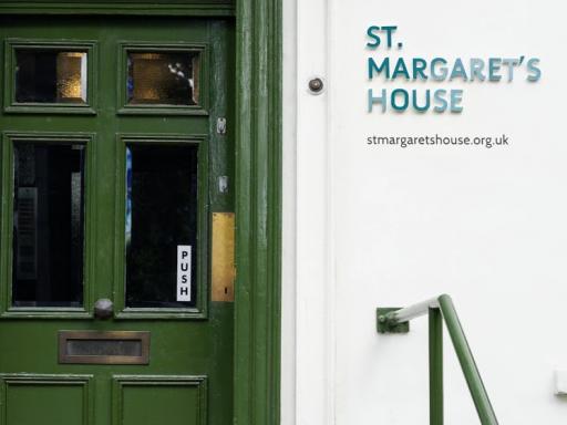 Image of the front door of St Margaret's House in Bethnal Green
