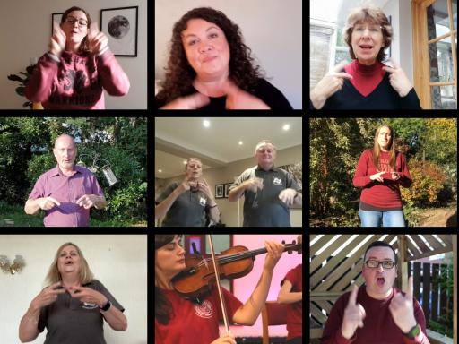 Sing Viva carers choir members perform remotely with Sinfonia Viva