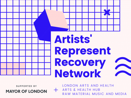 Artists' Represent Recovery Network poster with funder logos