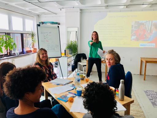 People taking part in a mental health first aid training session 